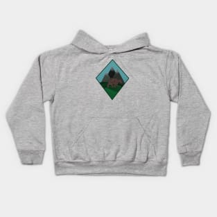 Geometric Bear and Mountains Kids Hoodie